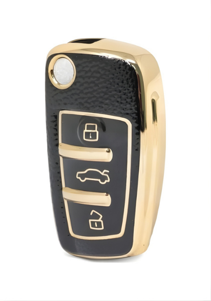 Audi Black Gold Nano Key Cover For A1, A3, A4, A5, A6, A7, Q3, Q5, Q7 - 1