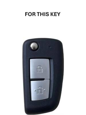Nissan Luxury Nano Key Cover, Black-Gold Design, 2-Button Premium Protector, Compatible with Nissan Qashqai, Juke, Micra - 2