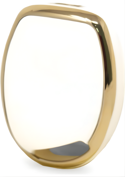 Ford Luxury Nano Key Cover, White-Gold Design, 3-Button Premium Protector, Compatible with Ford Fiesta, Mondeo, Focus, Transit, Fusion - 3