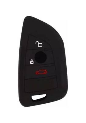 BMW Black Silicone Triangle Design Key Protective Cover, Compatible with F15, G20, F48, F39, X5, X6 Models - BMW