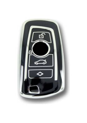 BMW Black Silver Nano Protective Key Case Compatible with 1 3 5 7 Series X1 X3 X4 X5 F10 F15 F16 F20 F30 F18 F25 M3 M4 Models - BMW