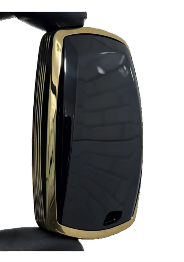 BMW Key Cover, Black-Gold, 3 Buttons, Compatible with 1, 3, 5, 7 Series, X1, X3, X4, X5, F10, F15, F16, F20, F30, F18, F25, M3, M4, E34 Models, Luxury Protective Case - 3