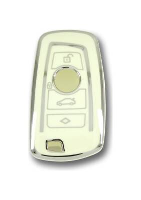 BMW White Silver Nano Key Protection Case Compatible with 1 3 5 7 Series X1 X3 X4 X5 F10 F15 F16 F20 F30 F18 F25 M3 M4 - BMW