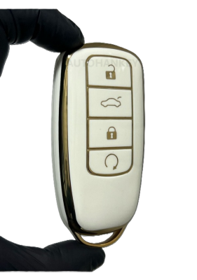Chery Tiggo 8 Pro White Gold Nano Premium Quality Smart Key Case 3 Buttons - 2