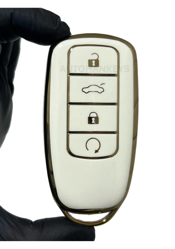 Chery Tiggo 8 Pro White Gold Nano Premium Quality Smart Key Case 3 Buttons - 1