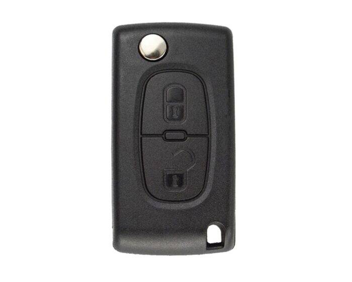 Citroen 2 Buttons Key Shell Remote Case with Battery Holder - 1