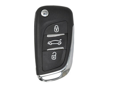 Citroen 3 Buttons Flip Key Shell Remote Case with Battery Holder - Citroen