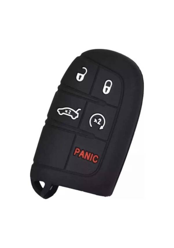 Dodge Black Silicone 5 Button Key Cover Compatible with Renegade, Grand Cherokee, Chrysler Models - 3