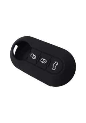 Fiat Citroen Peugeot Silicone Key Cover 3 Buttons Black Compatible with Doblo, 500, 500X, 500L, Ducato, Citroen Jumpy, and Peugeot Boxer - Fiat, Peugeot, Citroen