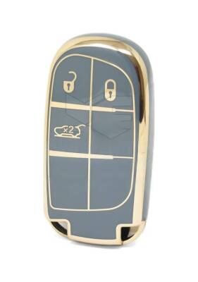 Fiat Egea Cross 500 Gray Gold Luxury Smart Key Case 3 Buttons - Fiat