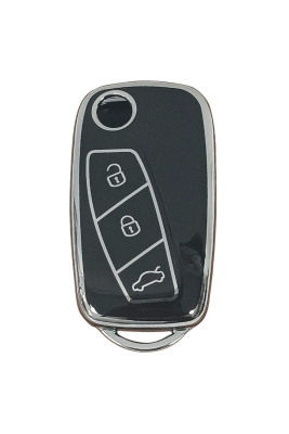 Fiat Fiorino Linea Ducato Peugeot Boxer Citroen Jumper Flip Key Cover Black Silver Compatible with Fiorino, Linea, Ducato, Peugeot Boxer, and Citroën Jumper - Fiat, Peugeot, Citroen