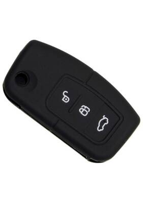 Ford Black Silicone Key Cover For Fiesta, Focus, Courier, B-Max, Kuga 3-Button - Ford