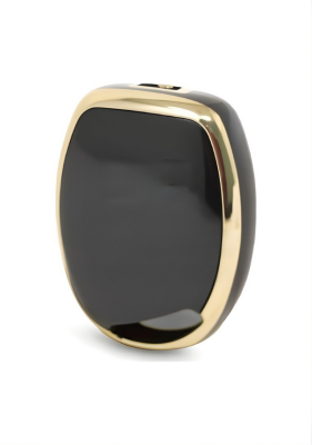  Ford Luxury 3-Button Nano Key Cover, Black-Gold Design, Compatible with Fiesta, Mondeo, Focus, Transit, Fusion — Premium Smart Key Protector - 3