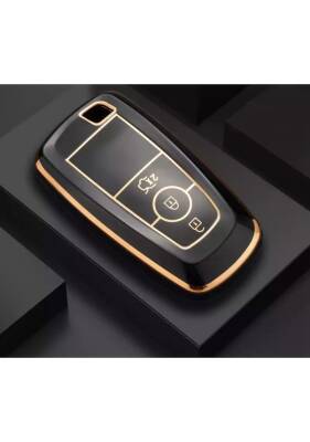 Ford Luxury Black Gold Nano Smart Key Cover For Kuga, Mustang, Fusion, Ecosport, F150, F250, Ranger - Ford