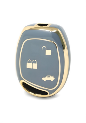 Ford Luxury Gray Gold Key Cover For Fiesta, Mondeo, Focus, Transit, Fusion 3-Button - Ford