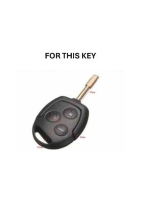 Ford Silicone Key Protection Cover, Black Color, 3-Button, Compatible with Fiesta, Mondeo, Focus, Transit, Fusion - 2