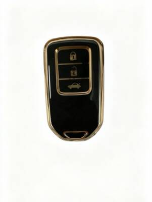Honda Black Gold Nano High Quality Car Key Remote Case Compatible with Civic, CR-V Models - Honda