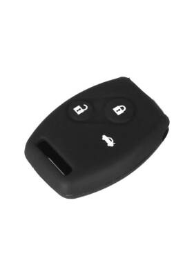 Honda Black Silicone 3 Button Key Protection Cover Compatible with Civic, CR-V, Accord Models - Honda