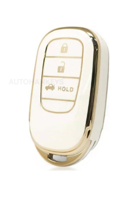 Honda FE1 Luxury White Gold 3-Button Nano Smart Key Protective Case – Premium Quality - Honda