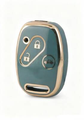 Honda Premium Nano Key Cover, Gray-Gold, 3-Button Protective Case Compatible with Civic FD6, CR-V, and Accord Models - Honda