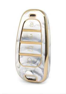 Hyundai Luxury Marble Pattern Gold Nano Key Cover For 2021–2022 Tucson, Santa Fe - Hyundai