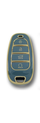 Hyundai Tucson & Santa Fe Key Cover, Gray-Gold Color, 2021-2022 Model, Luxury Nano Protective Case - Hyundai