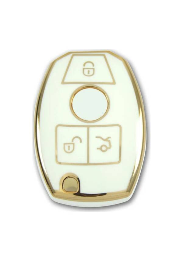 Mercedes Benz Luxury White Gold Nano Model Key Case 2001–2016 B Type Premium Protective Cover - 1