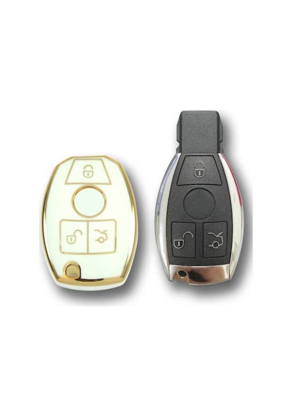 Mercedes Benz Luxury White Gold Nano Model Key Case 2001–2016 B Type Premium Protective Cover - 2