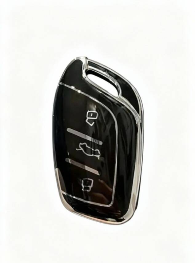 MG & Roewe Nano Key Cover, Black-Silver Color, Compatible with HS, GT, ZS, EV, ZX, MG5, MG6, RX3, RX5, I5, ERX5, I6 Models - 1