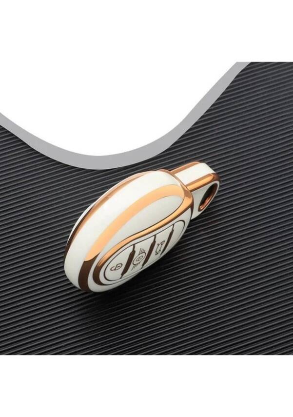 Mini Cooper Countryman Key Cover, White-Gold Color, Premium Nano Protection, High-Quality Design - 2