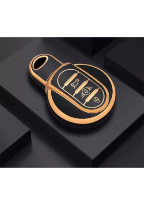Mini Cooper Luxury Nano Key Cover, Black-Gold, Premium Protective Smart Key Case for Countryman - 2