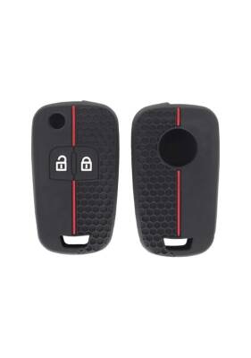 Opel Luxury Honeycomb Key Cover, Black-Red, Compatible with Astra J, Corsa D/E, Insignia, Mokka, Meriva - Opel