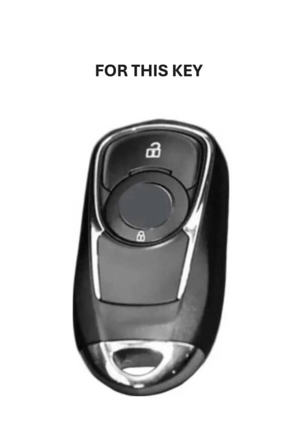 Opel Luxury White Gold Leather Smart Key Cover for Astra K and Insignia Grand – Keyless Start Compatible - 2