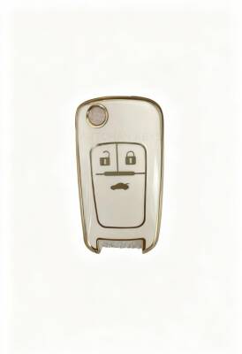 Opel Nano Key Cover White Gold Compatible with Astra J, Insignia, Corsa D, Vectra C, Mokka, and Adam - Opel