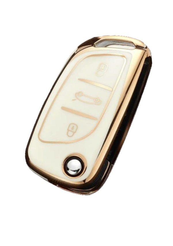  Peugeot-Citroen Luxury Gold White Nano Protective Key Cover For C1, C2, C3, C4, C5, 306, 407, 807, DS, DS4, DS6 - 1