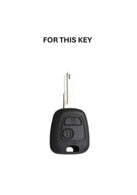 Peugeot-Citroen Nano Key Cover, Black-Silver, Compatible with 106, 107, 206, 207, 306, 307, 406, 407, C1, C4 - 3
