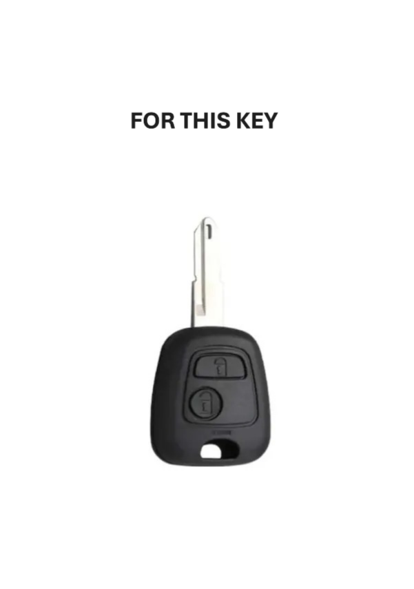 Peugeot-Citroen Nano Key Cover, Black-Silver, Compatible with 106, 107, 206, 207, 306, 307, 406, 407, C1, C4 - 3