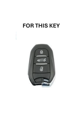 Peugeot Luxury Key Cover, Black-Gold, Non-Folding Design, Compatible with 208, 308, 508, 2008, 3008, 5008, Rifter - 3