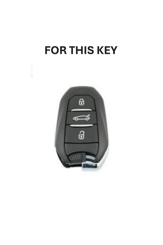 Peugeot Luxury Key Cover, Black-Gold, Non-Folding Design, Compatible with 208, 308, 508, 2008, 3008, 5008, Rifter - 3