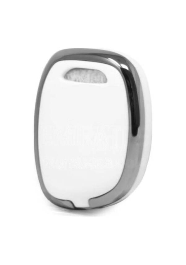 Ren 1 Button Nano Key Remote Case, White-Silver Color, Compatible with Clio and Kangoo - 2