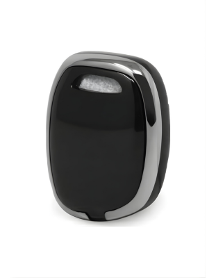 Ren Luxury Black Silver Nano Key Cover, 1-Button Design, Compatible with Clio 1, Clio 2, Kangoo — Premium Car Remote Case Protector - 2