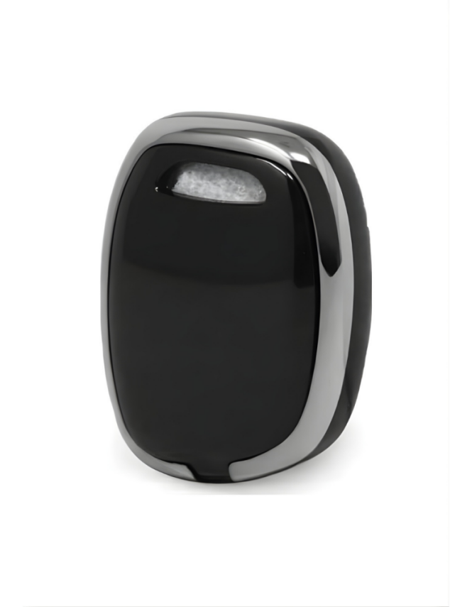 Ren Luxury Black Silver Nano Key Cover, 1-Button Design, Compatible with Clio 1, Clio 2, Kangoo — Premium Car Remote Case Protector - 2