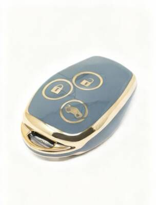 Ren Luxury Gray Gold Nano Protective 3 Button Key Case Compatible with Clio 3 and Dac Duster Models - 2