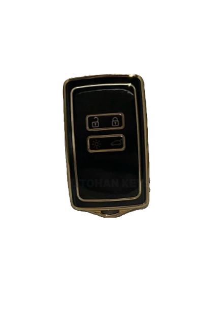 Ren Luxury Key Cover 4 Button Protective Nano Case, Black-Gold, Compatible with Clio E-Tech, Austral, Megane E-Tech - 2