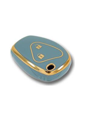 Ren Luxury Nano Key Cover, Gray Gold Color, 2-Button Design, Compatible with Clio 3 and Dac Duster Models - 2