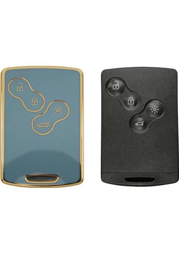 Ren Luxury Nano Key Cover, Gray Gold Color, Keyless Start Compatible, for Clio4, Megane 3, Fluence Models - 2