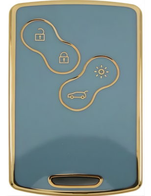Ren Luxury Nano Key Cover, Gray Gold Color, Keyless Start Compatible, for Clio4, Megane 3, Fluence Models - Ren