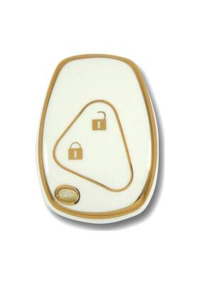 Ren Luxury White Gold Nano Protective 2 Button Key Case Compatible with Clio 3 and Dac Duster Models - Ren, Dac