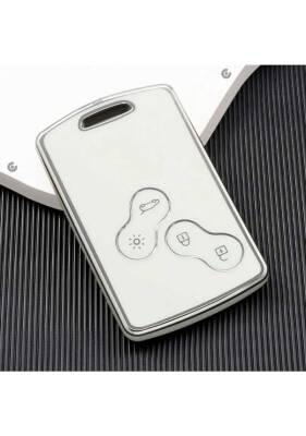 Ren Nano Key Cover, White-Silver Color, Compatible with Keyless Start, Clio4, Fluence Models - 2