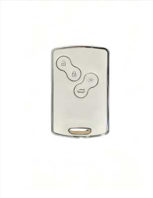 Ren Nano Key Cover, White-Silver Color, Compatible with Keyless Start, Clio4, Fluence Models - Ren